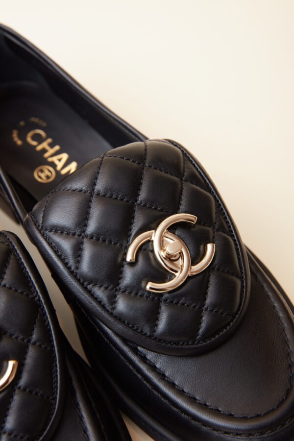 Chanel Black Quilted Lambskin Loafer