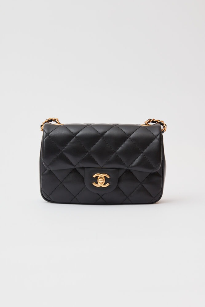 Chanel Mini Flap Bag Black Lambskin GHW