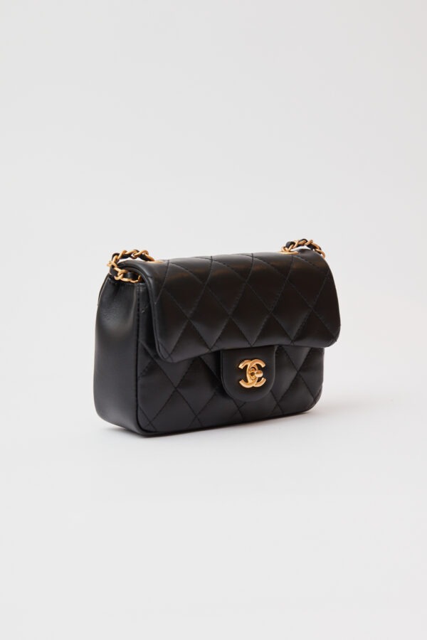 Chanel Mini Flap Bag Black Lambskin GHW