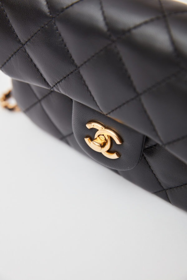 Chanel Mini Flap Bag Black Lambskin GHW