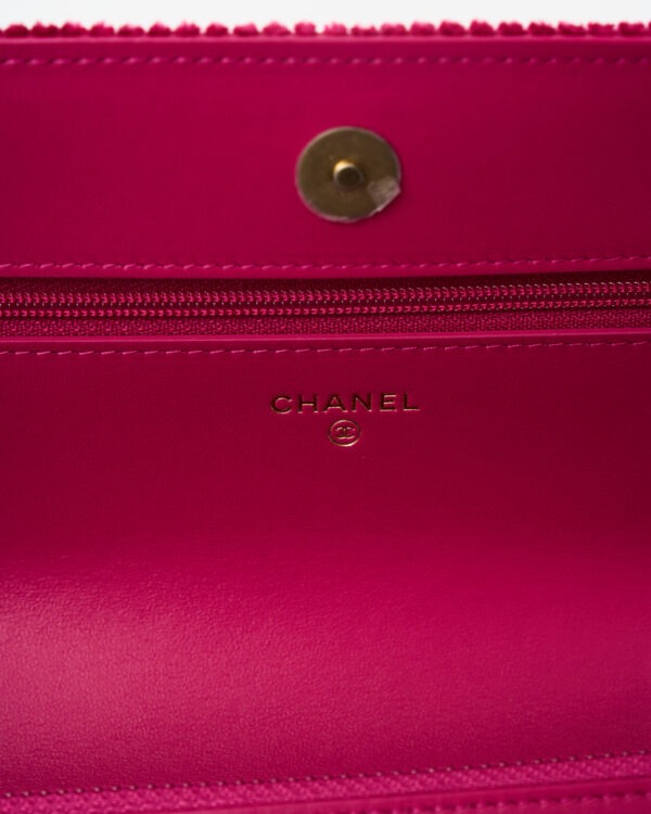 Chanel 19 Wallet on Chain Fuchsia Corduroy