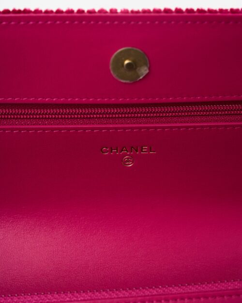 Chanel 19 Wallet on Chain Fuchsia Corduroy