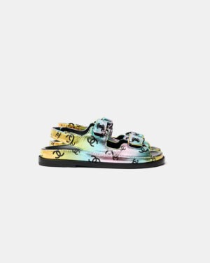 Chanel Multicolor Laminated Calfskin Dad Sandals 37.5