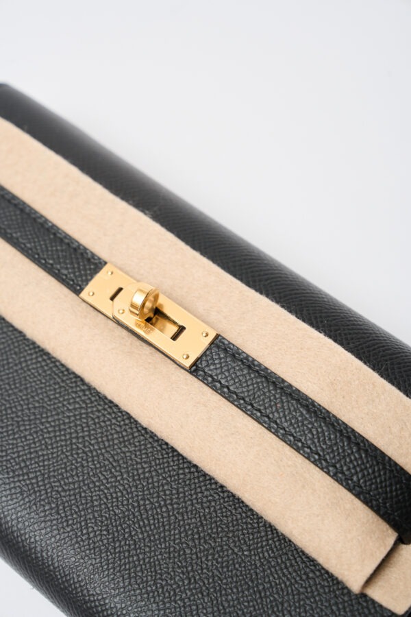 Hermès Kelly Classic Wallet To Go Black Epsom GHW
