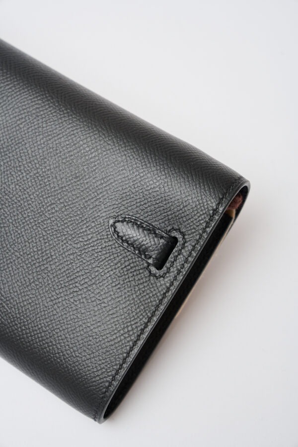 Hermès Kelly Classic Wallet To Go Black Epsom GHW