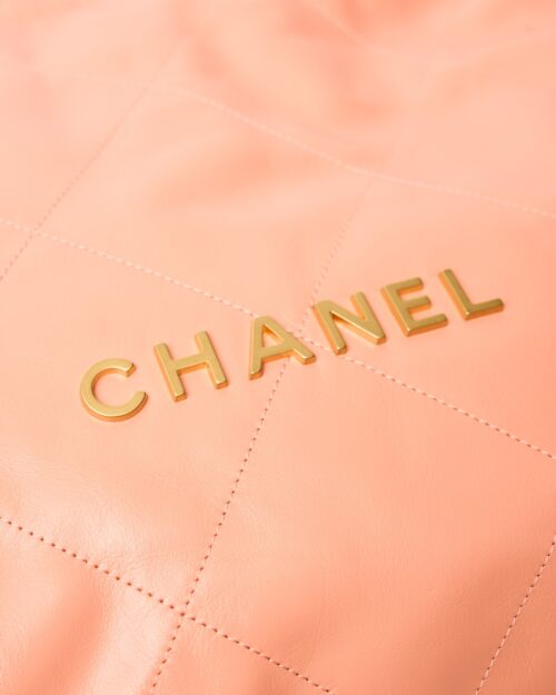 Chanel 22 Light Orange Lambskin Gold-Tone Metal