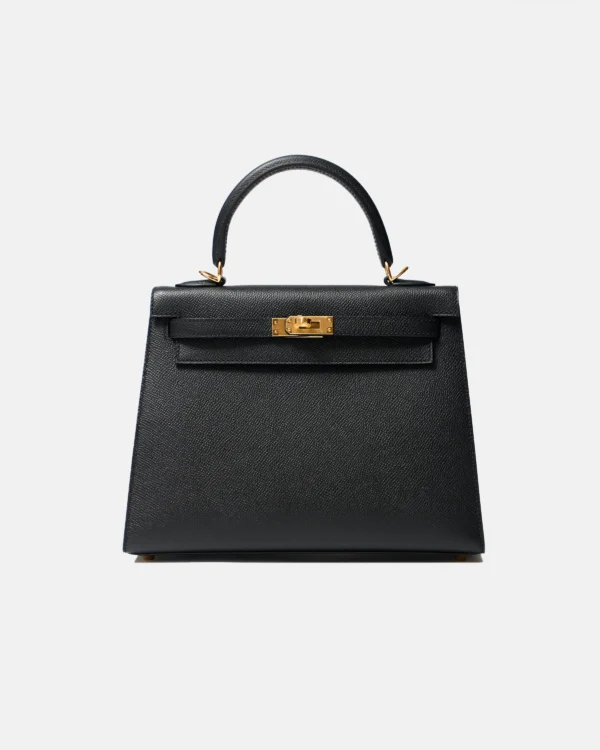 Hermès Kelly 25 Black Epsom Ghw