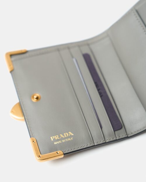 Prada Cloudy Gray Small Saffiano Wallet