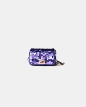 Fendi Baguette Purple Sequined Bag