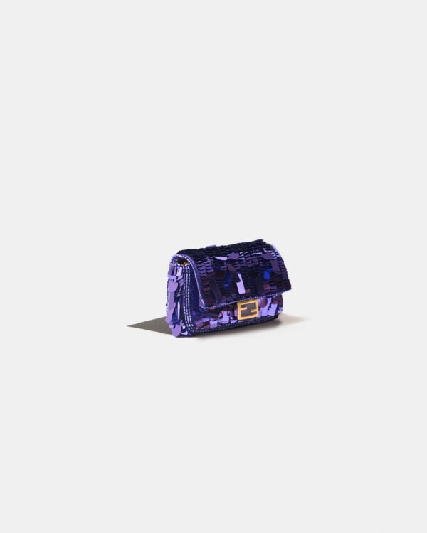 Fendi Baguette Purple Sequined Bag