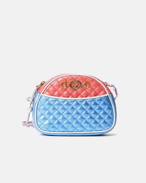 Gucci Mini Quilted Metallic Trapuntata Red Blue Bag