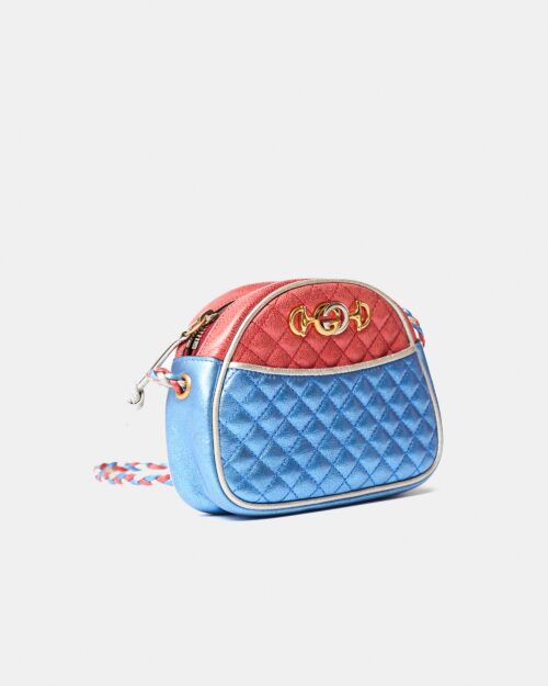 Gucci Mini Quilted Metallic Trapuntata Red Blue Bag