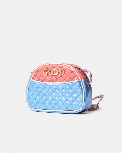 Gucci Mini Quilted Metallic Trapuntata Red Blue Bag