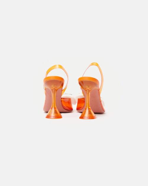 Amina Muaddi Rosie Glass PVC Orange Slingback Pump