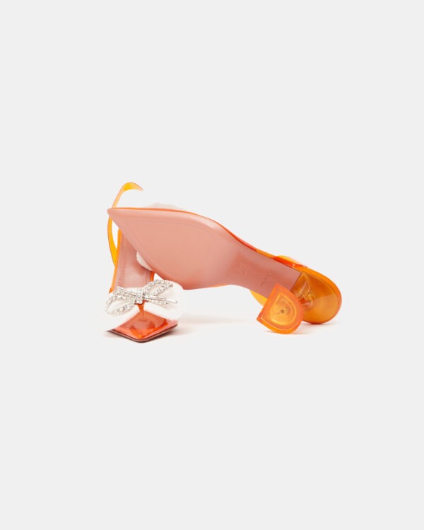 Amina Muaddi Rosie Glass PVC Orange Slingback Pump