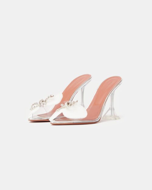 Amina Muaddi Rosie Glass PVC Transparent Slippers