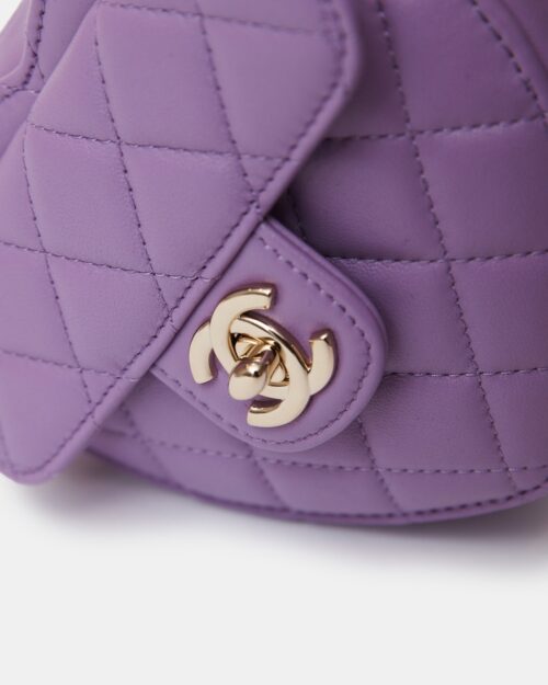 Chanel Heart Bag Medium Purple Lambskin Gold-Tone Metal