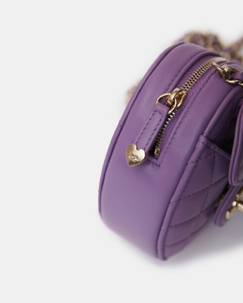 Chanel Heart Bag Medium Purple Lambskin Gold-Tone Metal