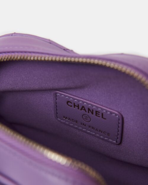 Chanel Heart Bag Medium Purple Lambskin Gold-Tone Metal