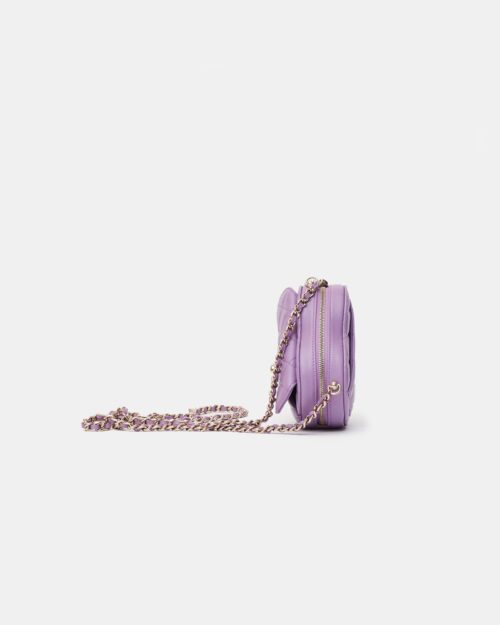 Chanel Heart Bag Medium Purple Lambskin Gold-Tone Metal