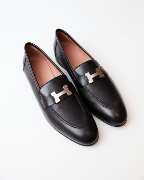 Hermès Paris Black Loafers