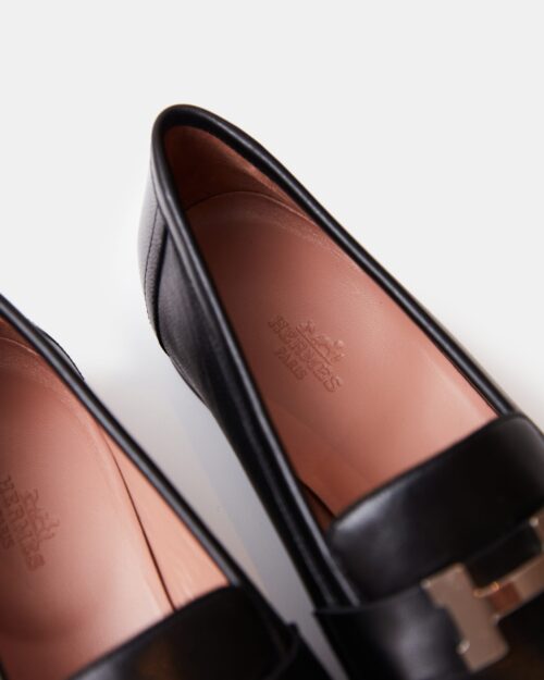 Hermès Paris Black Loafers