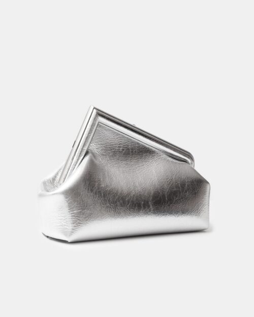 Fendi First Small Silver Laminated Clutch