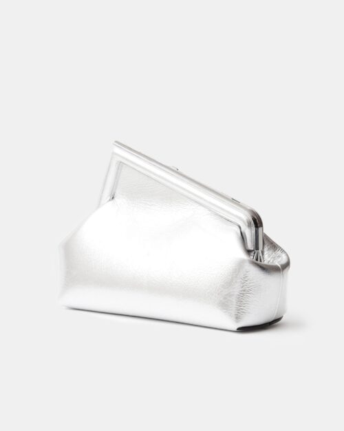 Fendi First Small Silver Laminated Clutch