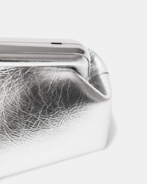 Fendi First Small Silver Laminated Clutch