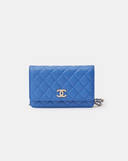 Chanel Wallet on Chain Blue Caviar Gold-Tone Metal