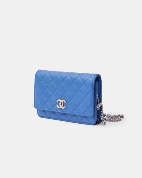 Chanel Wallet on Chain Blue Caviar Gold-Tone Metal