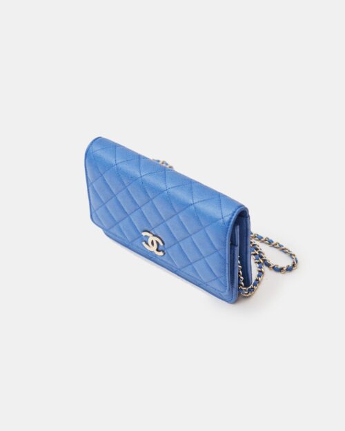 Chanel Wallet on Chain Blue Caviar Gold-Tone Metal