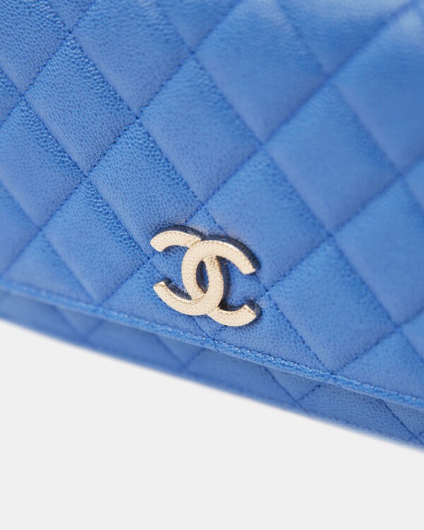 Chanel Wallet on Chain Blue Caviar Gold-Tone Metal