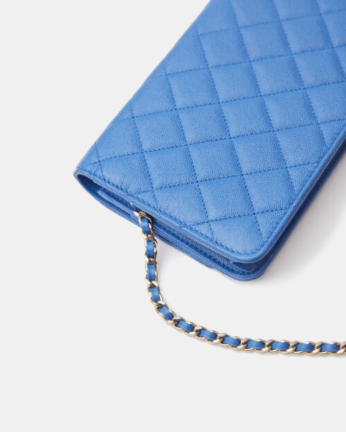 Chanel Wallet on Chain Blue Caviar Gold-Tone Metal