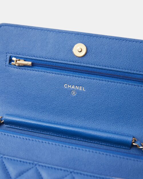 Chanel Wallet on Chain Blue Caviar Gold-Tone Metal