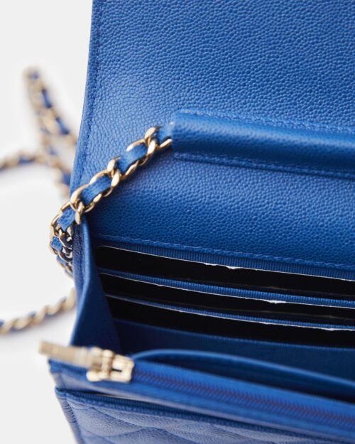 Chanel Wallet on Chain Blue Caviar Gold-Tone Metal