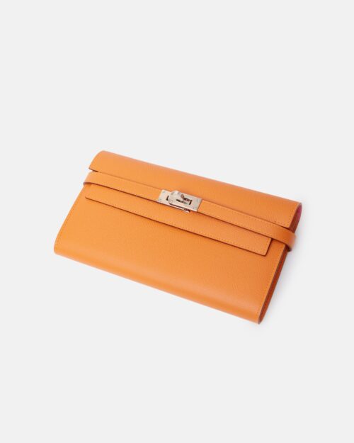 Hermès Kelly Classic Wallet Apricot Rose Azalee Epsom PHW