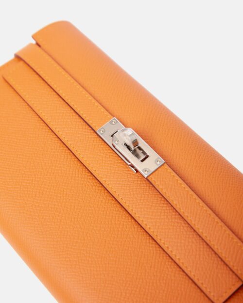 Hermès Kelly Classic Wallet Apricot Rose Azalee Epsom PHW