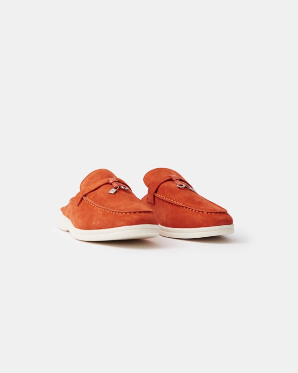 Loro Piana Charms Walk Babouche Orange Loafers