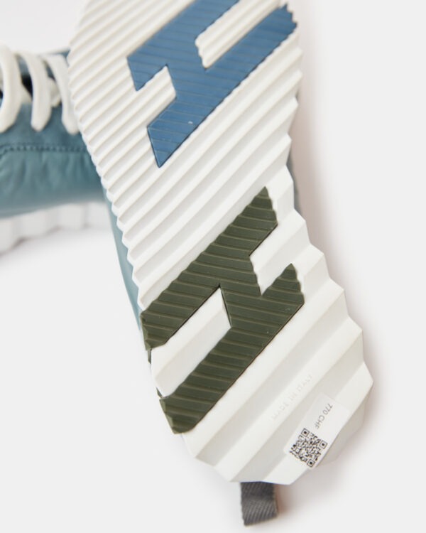 Hermès Bouncing Bleu Pinede Parachute Fabric Suede Sneakers