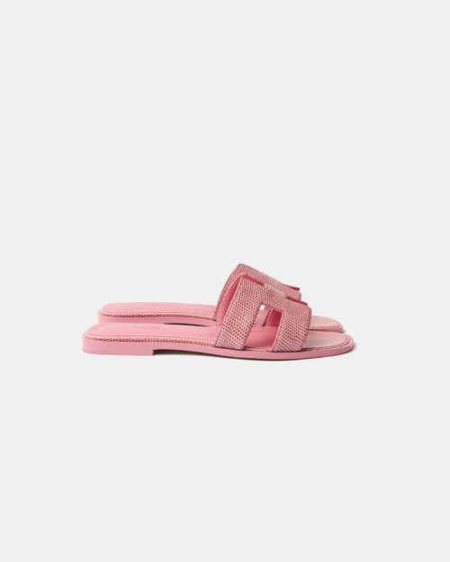 Hermès Oran Rose Jaipur Lizard Sandals