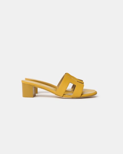 Hermès Oasis Jaune Citron Epsom Sandals