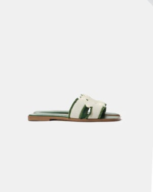 Hermès Oran Vert Toile H Sandals