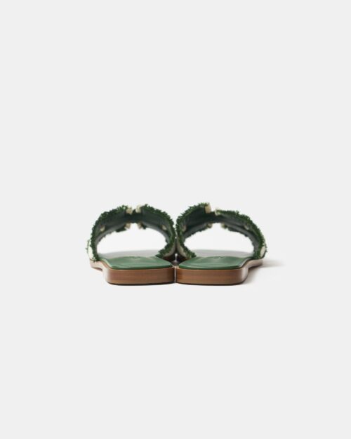 Hermès Oran Vert Toile H Sandals