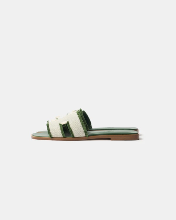 Hermès Oran Vert Toile H Sandals