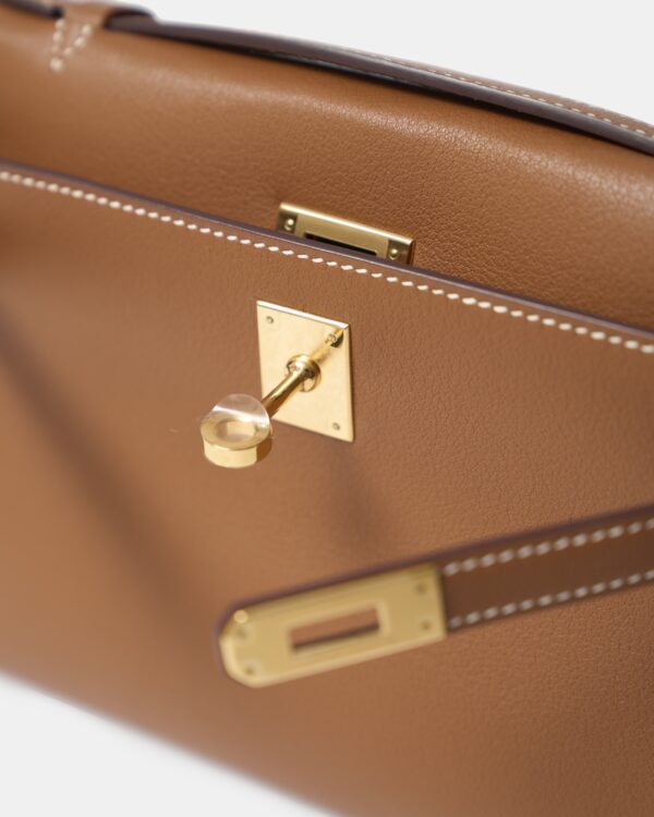 Hermes Kelly Pochette Gold Swift GHW