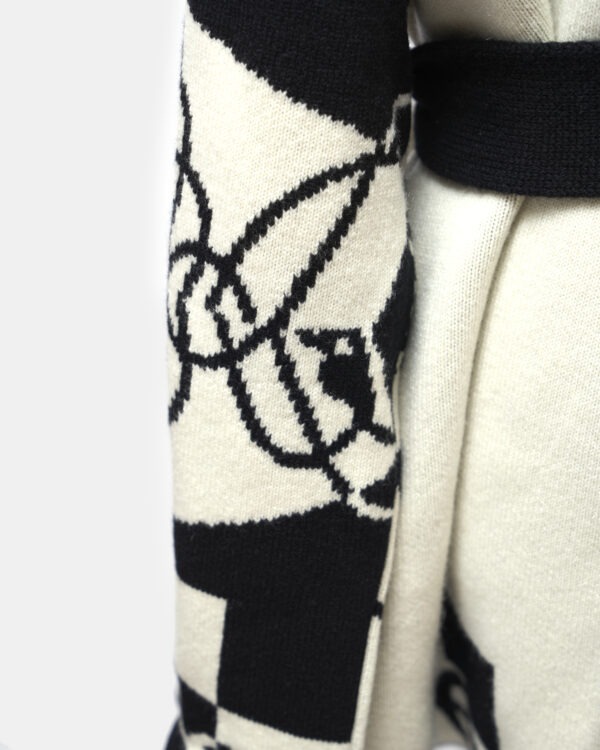 Hermès Cliquetis Black White Cashmere Coat