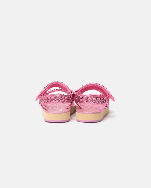 Chanel Pink Calfskin Chain Sandals