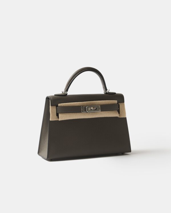 Hermès Mini Kelly 20 Etain Epsom PHW