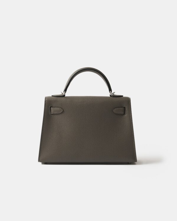 Hermès Mini Kelly 20 Etain Epsom PHW